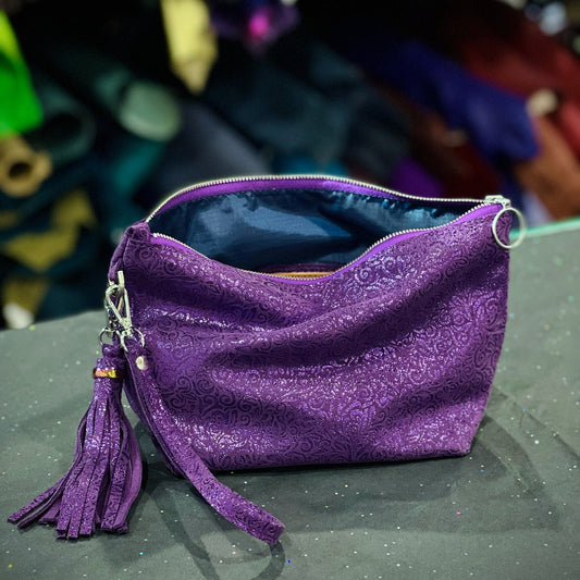 Metallic Purple Makeup Purse, Purple Gift idea