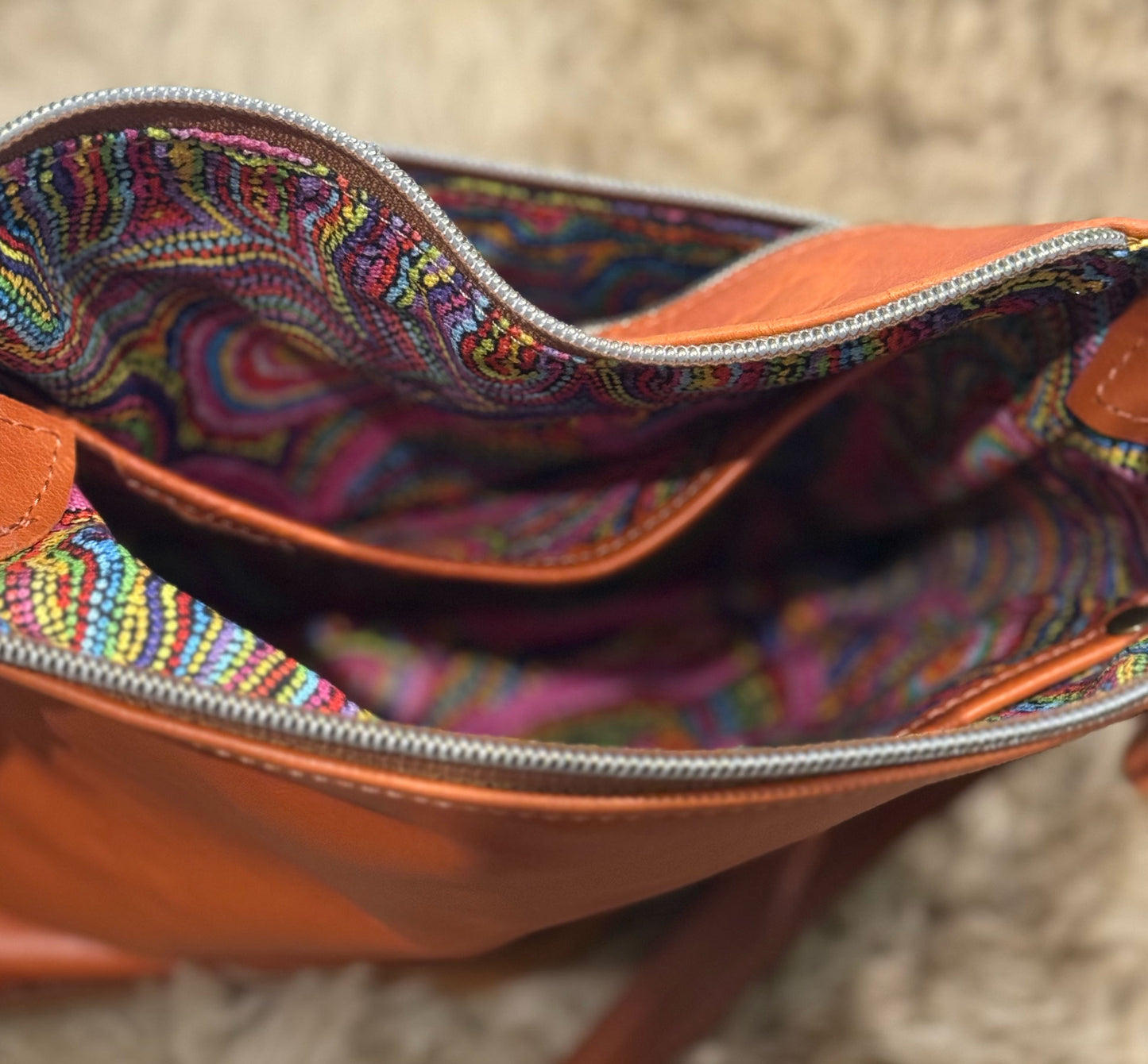 Orange Tan Crossbody Bag with Oversized Studs IN STOCK