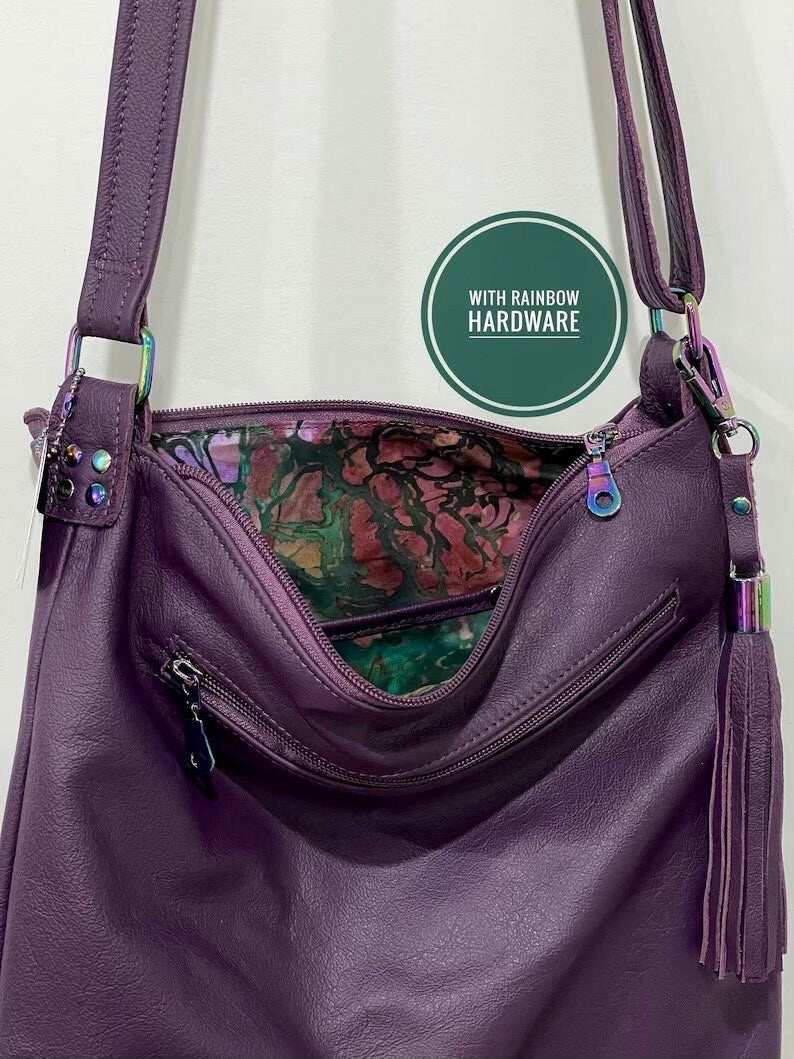 Soft Purple Leather crossbody bag