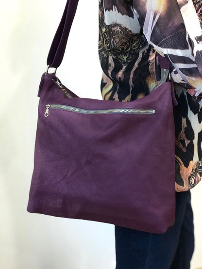 Soft Purple Leather crossbody bag