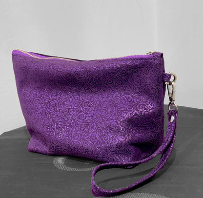 Metallic Purple Makeup Purse, Purple Gift idea