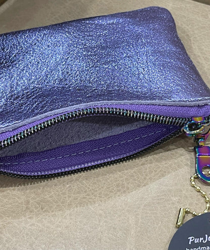 Lavender Purple Metallic Coin Purse