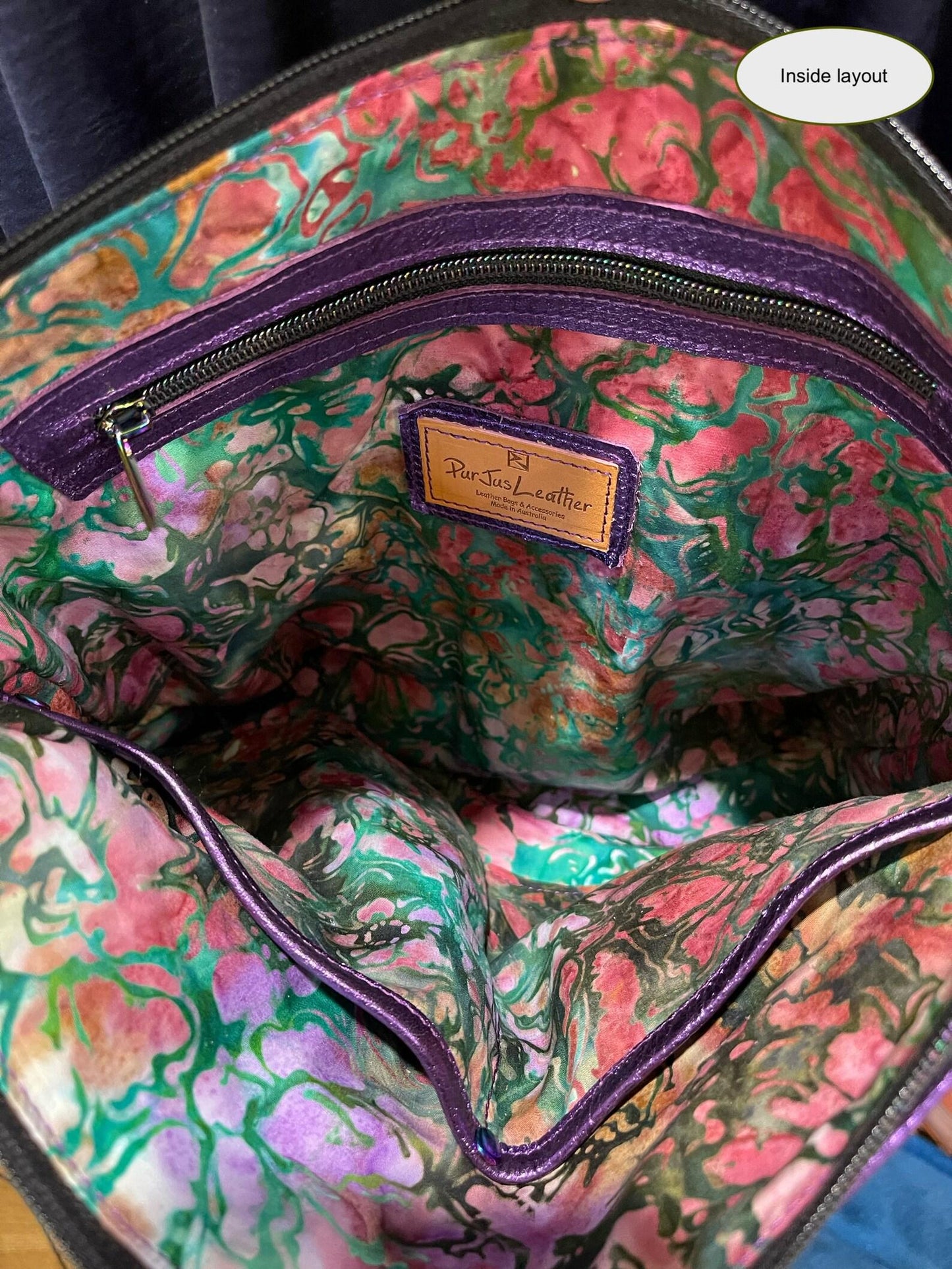 Womens metallic turquoise Italian Hobo