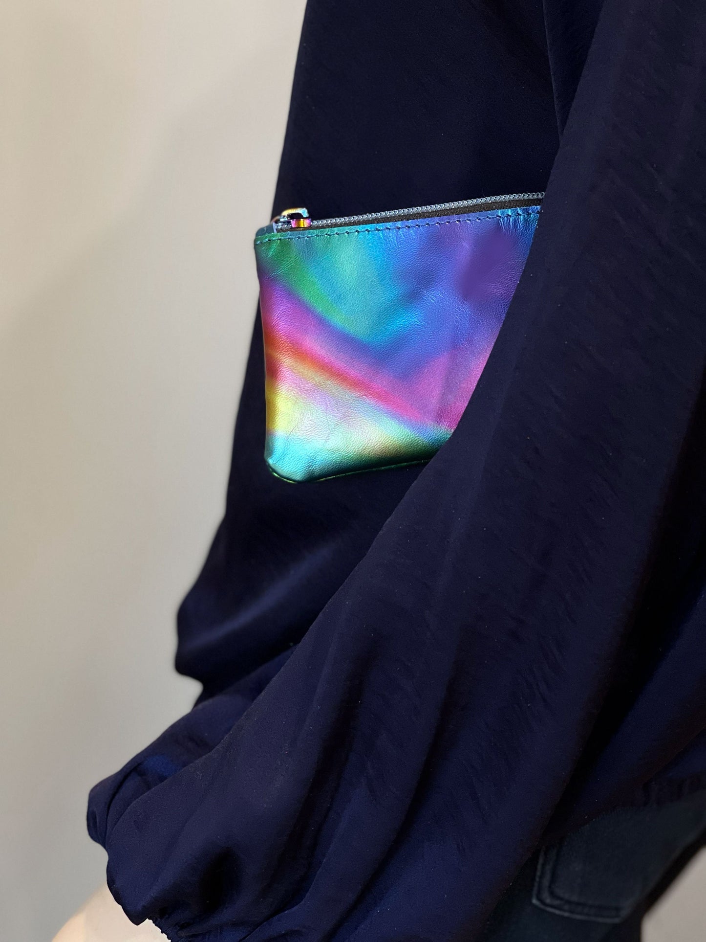 Aurora Borealis Genuine Leather Zipper Purse, coin purse, Northern Lights