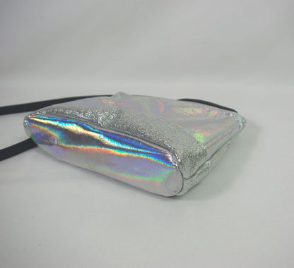 Holographic Iridescent crossbody bag, soft smooth leather