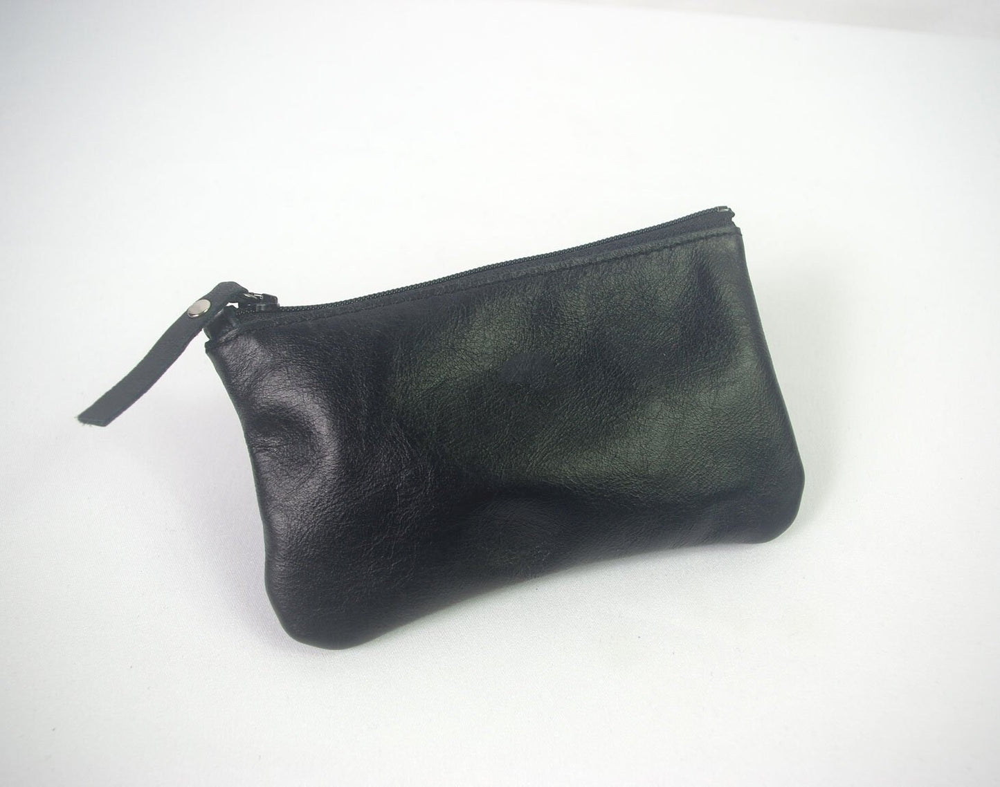Black Vintage leather coin pouch