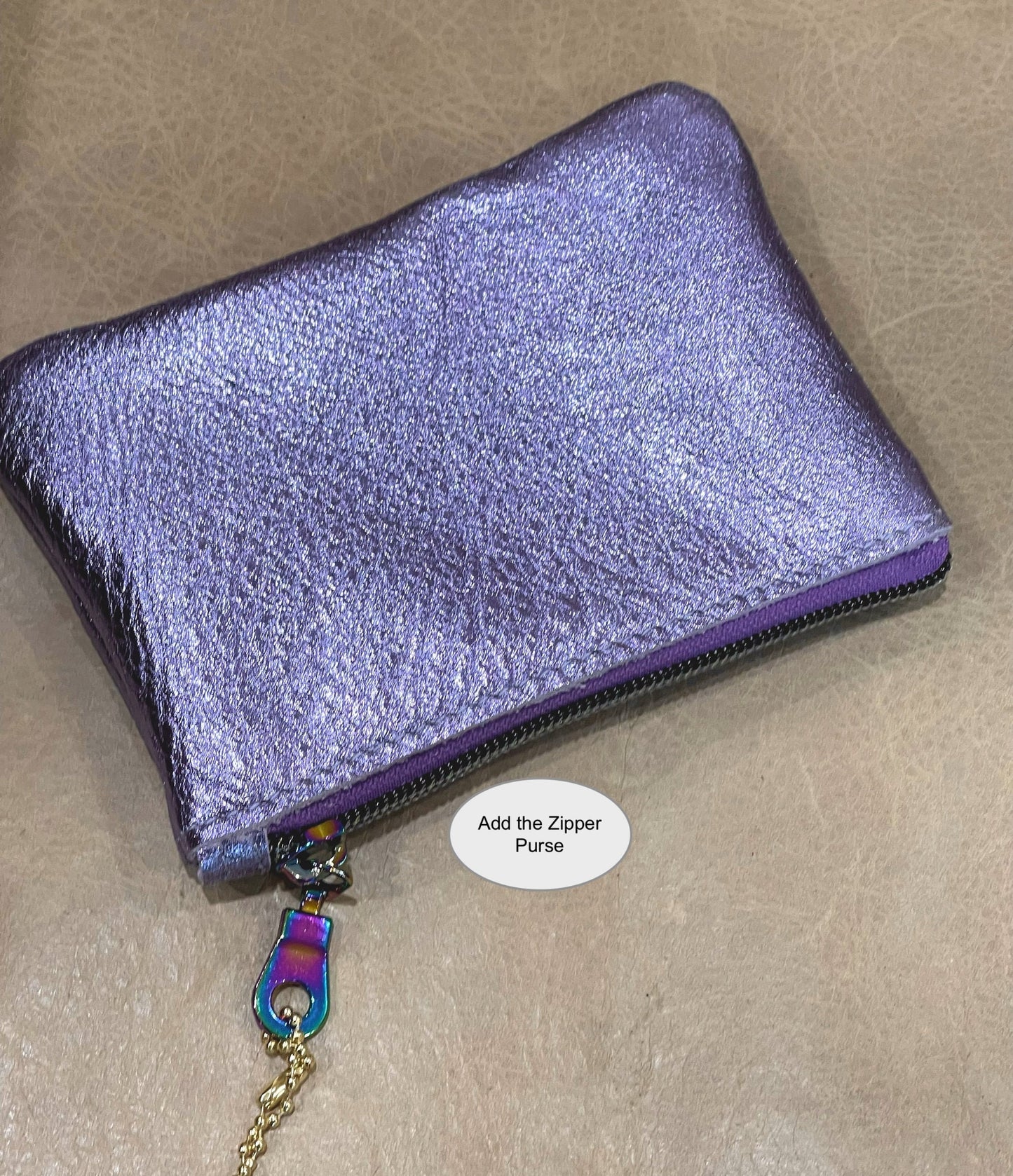 Metallic Lavender Lilac crossbody bag