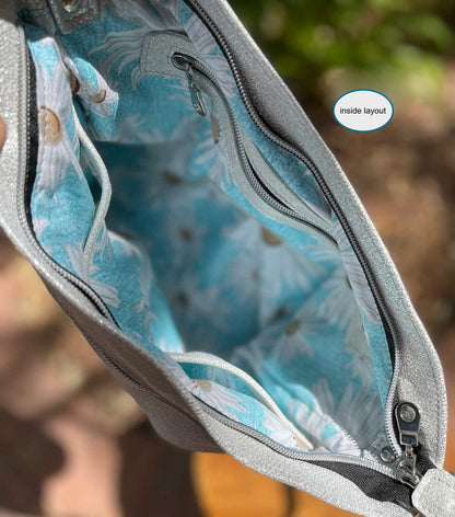 Metallic Oil Slick crossbody Leather bag