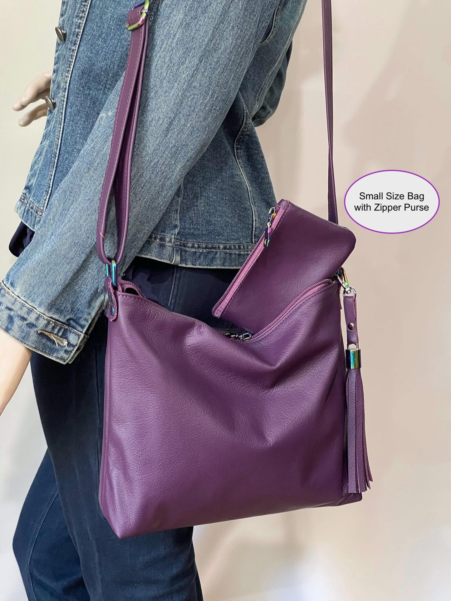 Soft Purple Leather crossbody bag
