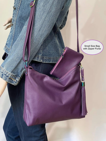 Soft Purple Leather crossbody bag