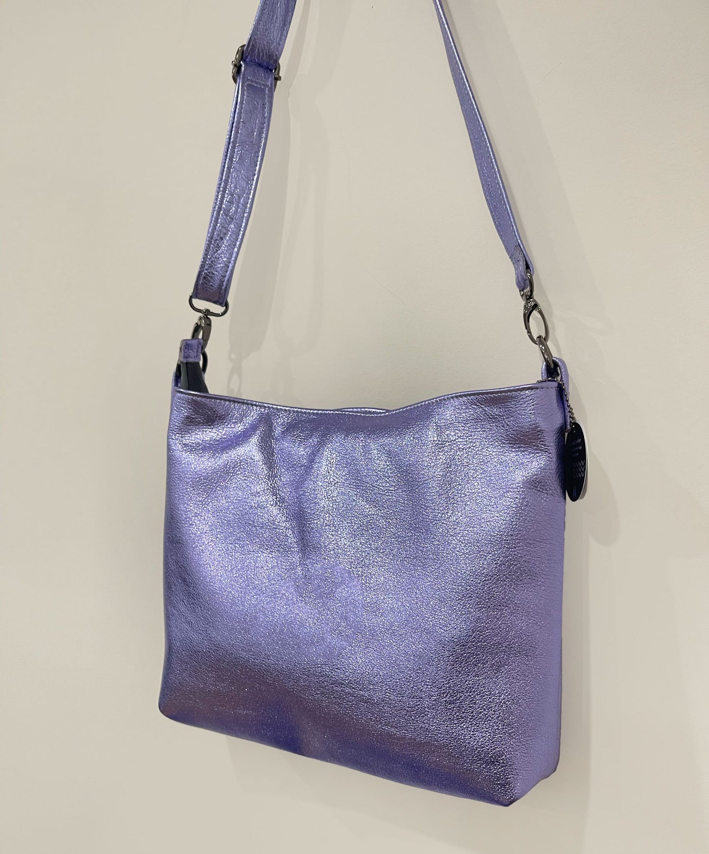 Metallic Lavender Lilac crossbody bag
