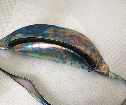 Bum Bag, Oil slick Leather Waist Bag