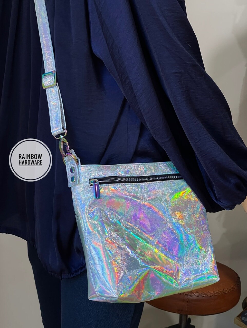 Holographic Silver crossbody bag