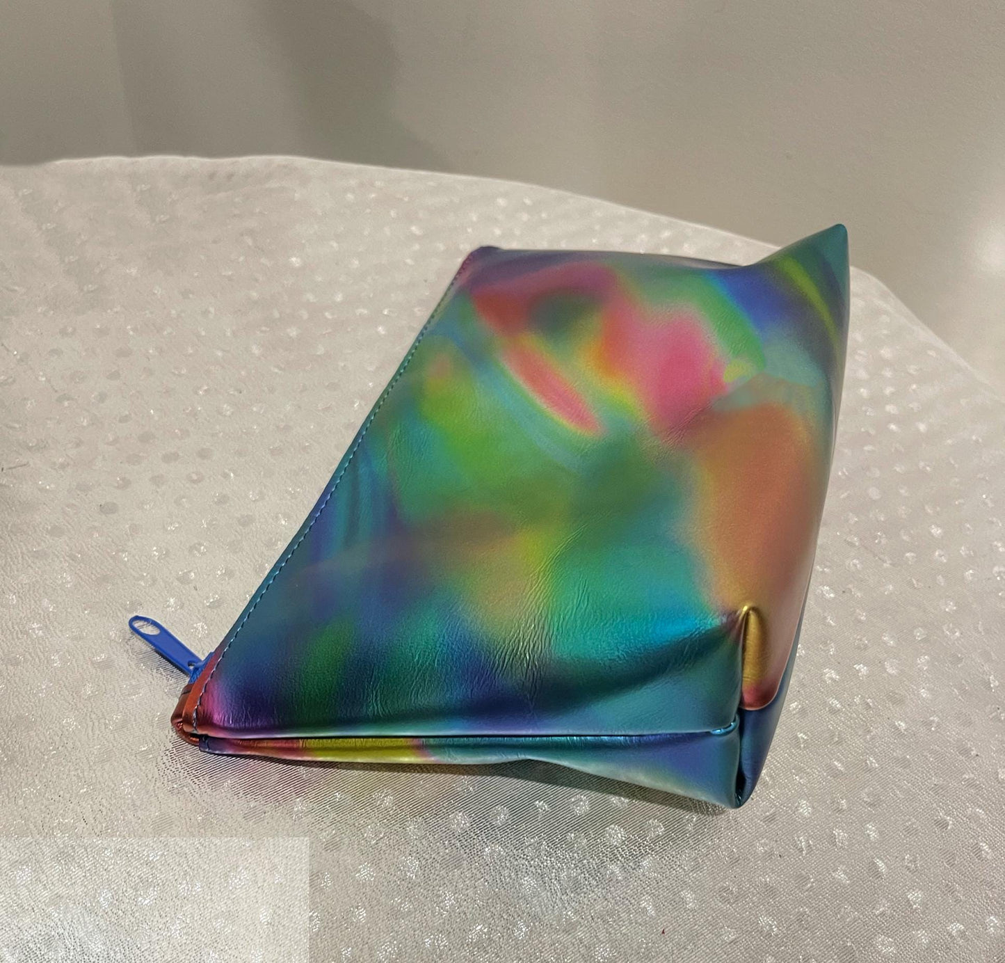 Metallic Rainbow Aurora Leather makeup purse