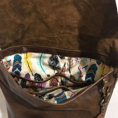 Cowhide Vintage Brown Leather Crossbody