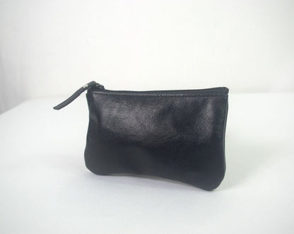 Black Vintage leather coin pouch