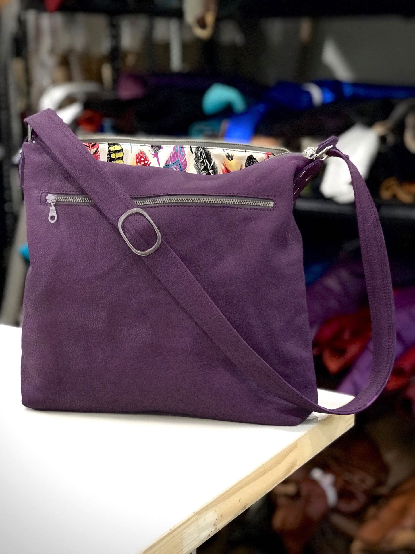 Soft Purple Leather crossbody bag