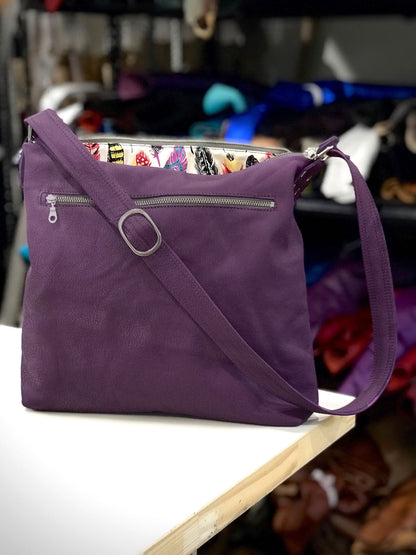 Soft Purple Leather crossbody bag