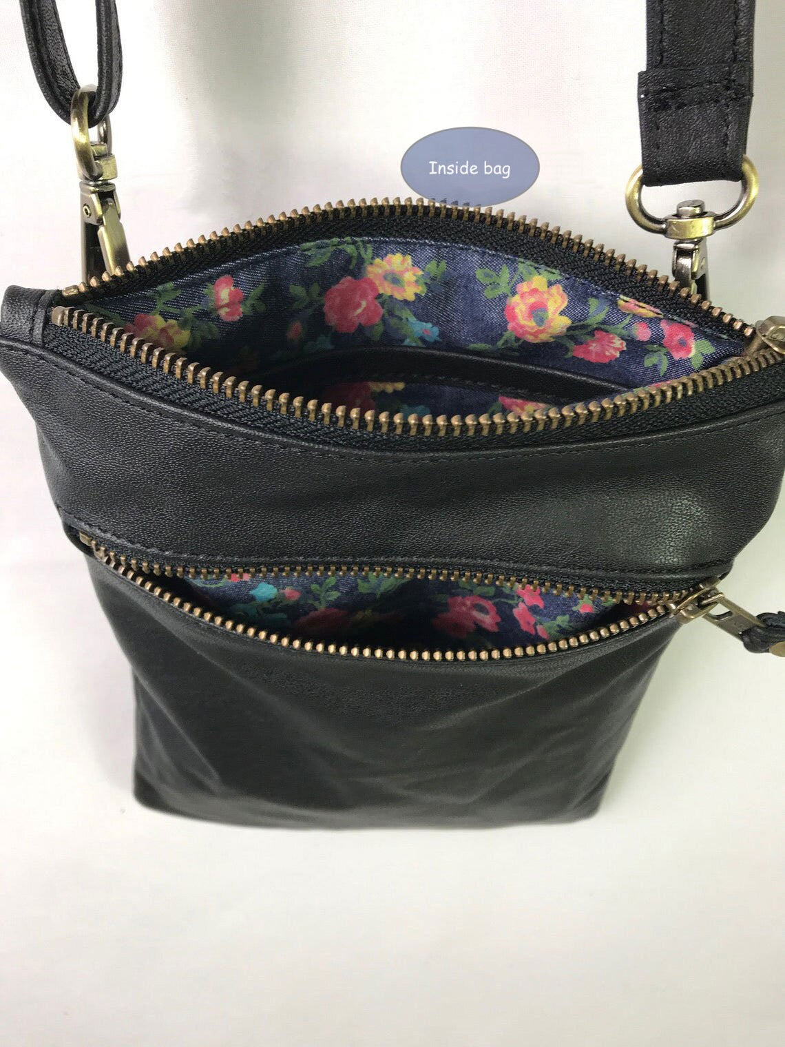 Small Holographic Leather Crossbody Bag