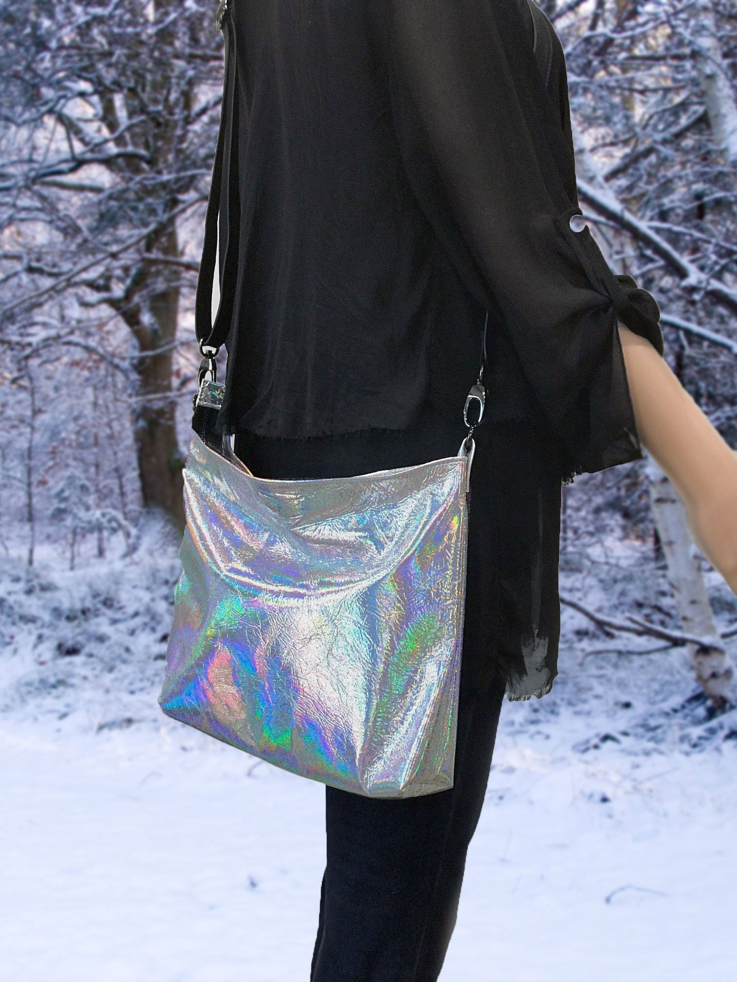 Holographic Silver crossbody bag