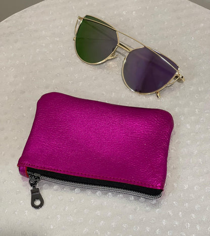 Fuchsia Pink Metallic coin purse