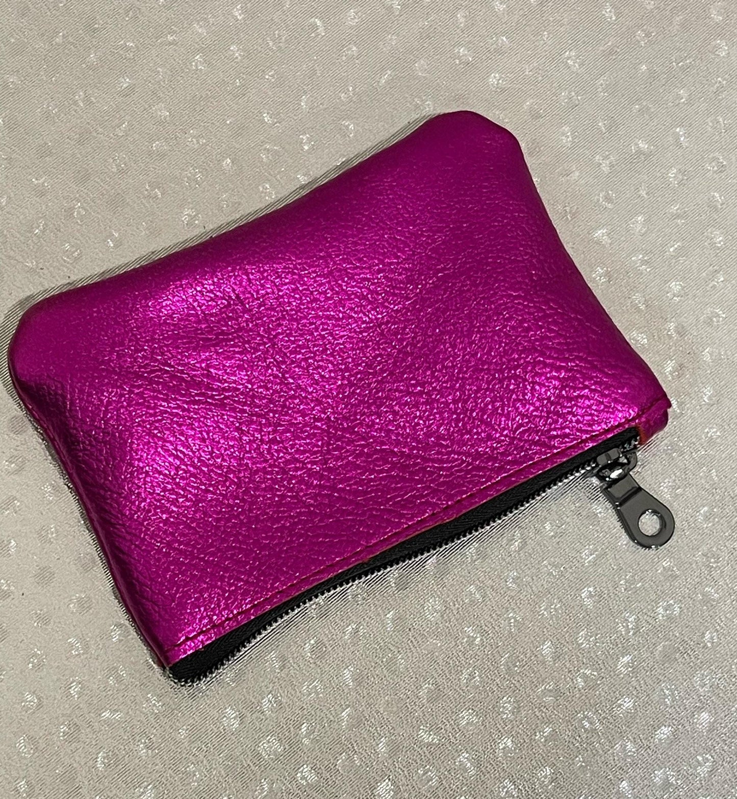Fuchsia Pink Metallic coin purse