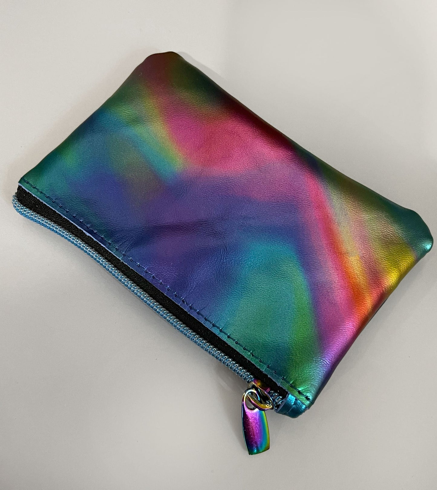 Aurora Borealis Genuine Leather Zipper Purse, coin purse, Northern Lights