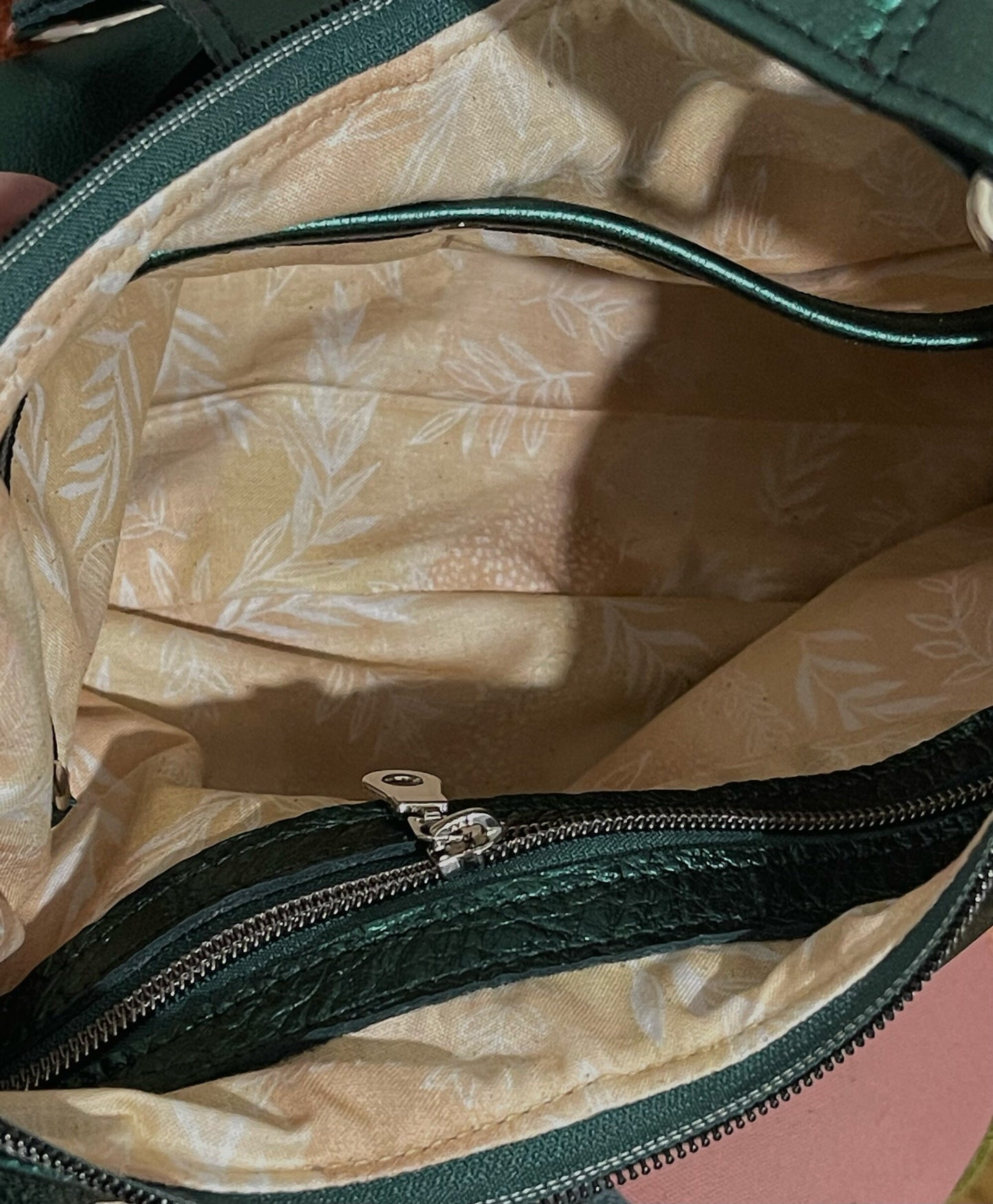 Jade Green Metallic Italian Hobo