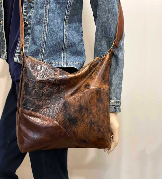 Cowhide Vintage Brown Leather Crossbody