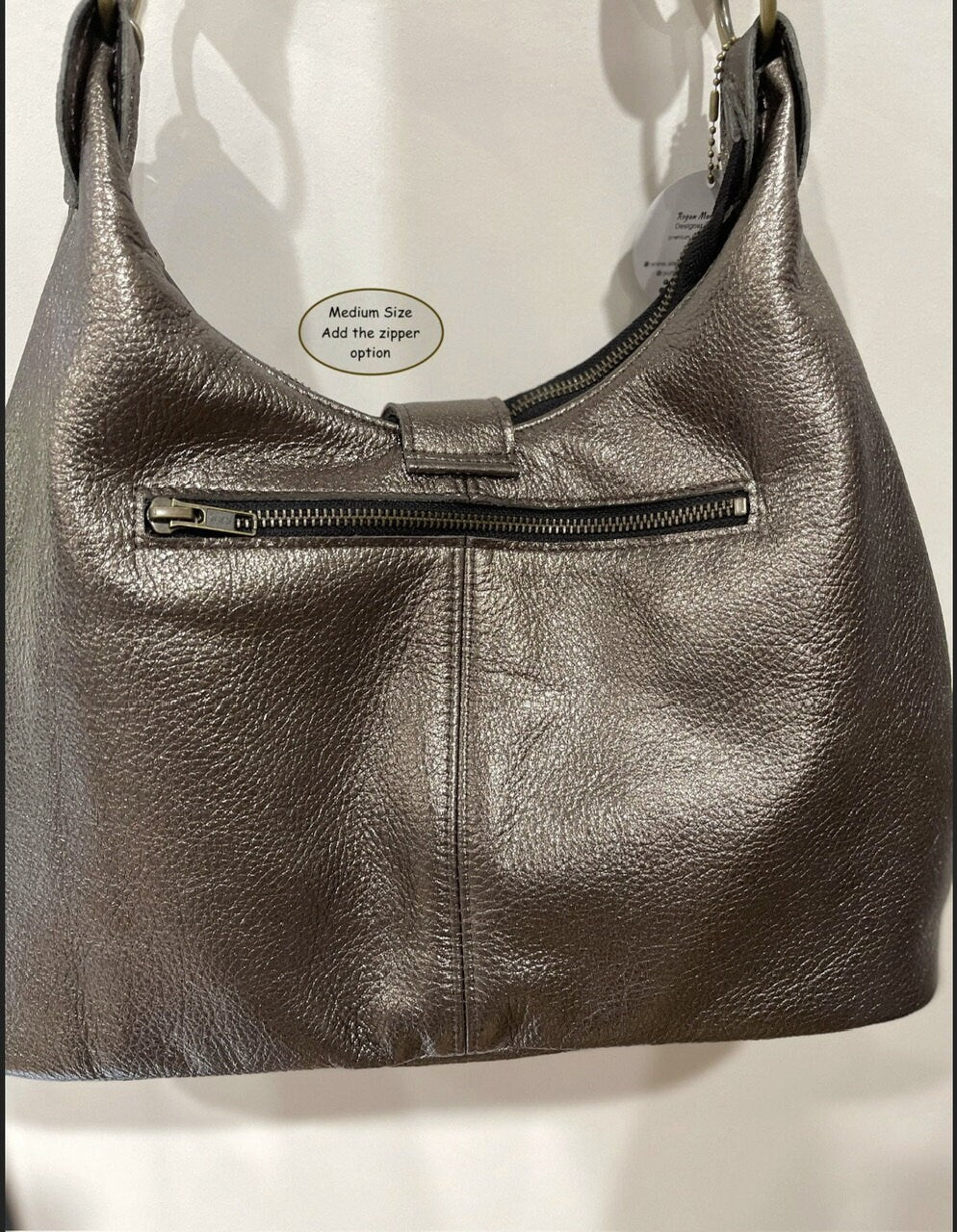 Metallic Purple Italian Hobo, soft premium leather