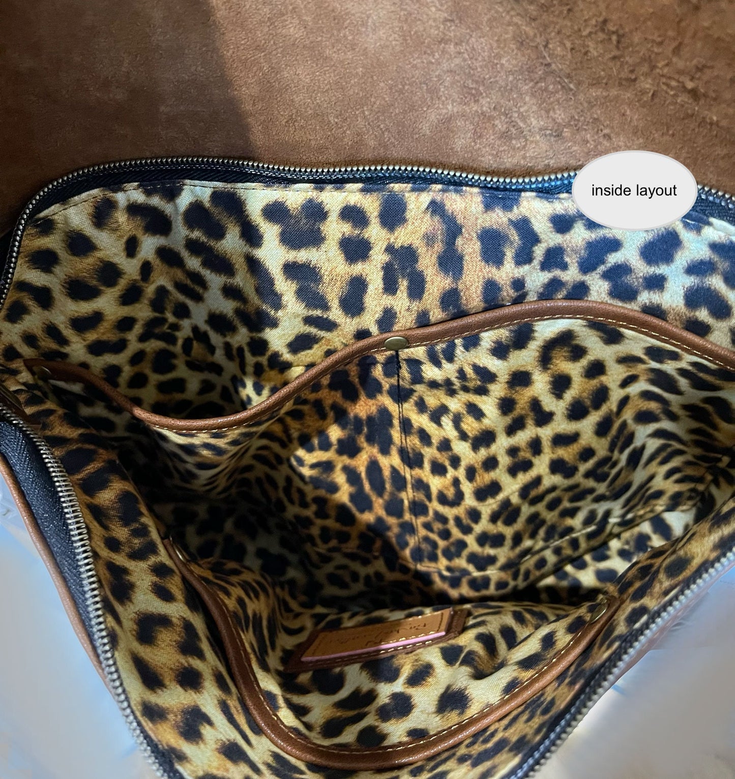 Leopard Print Leather Hobo Crossbody bag