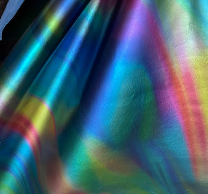 Metallic Rainbow Aurora Leather makeup purse