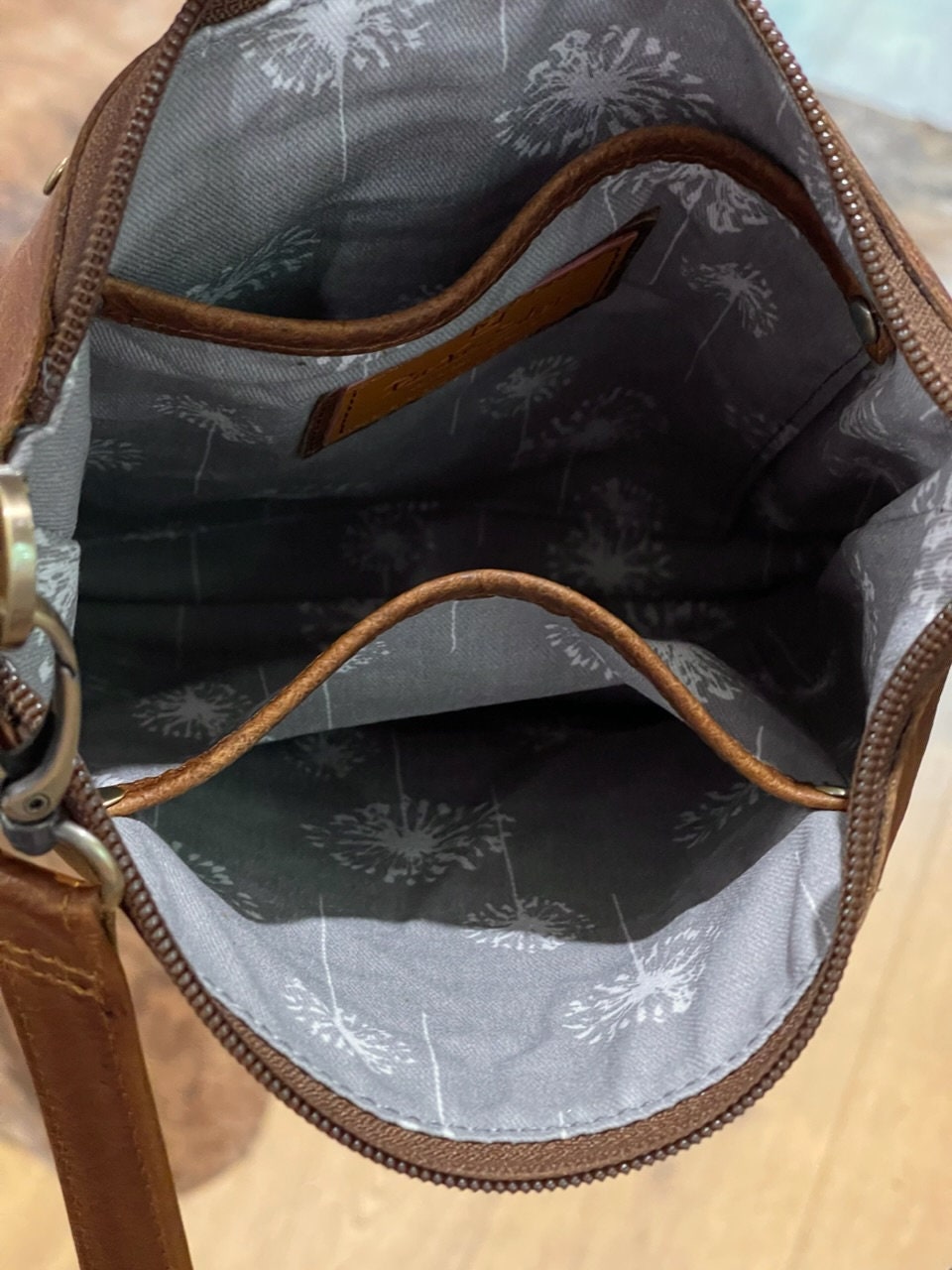 Cowhide Leather Tan Crossbody, soft short hair IN STOCK