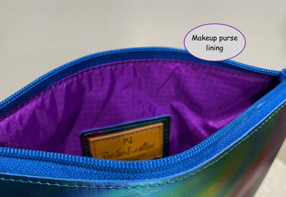 Floral Leather coin purse, Soft luxurious leather, limited edition