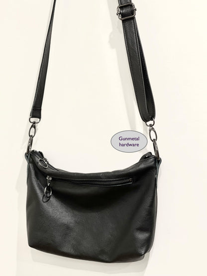 Small Black Leather shoulder crossbody bag