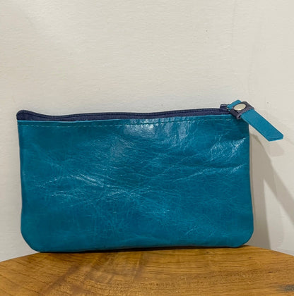 Vintage Teal leather coin purse