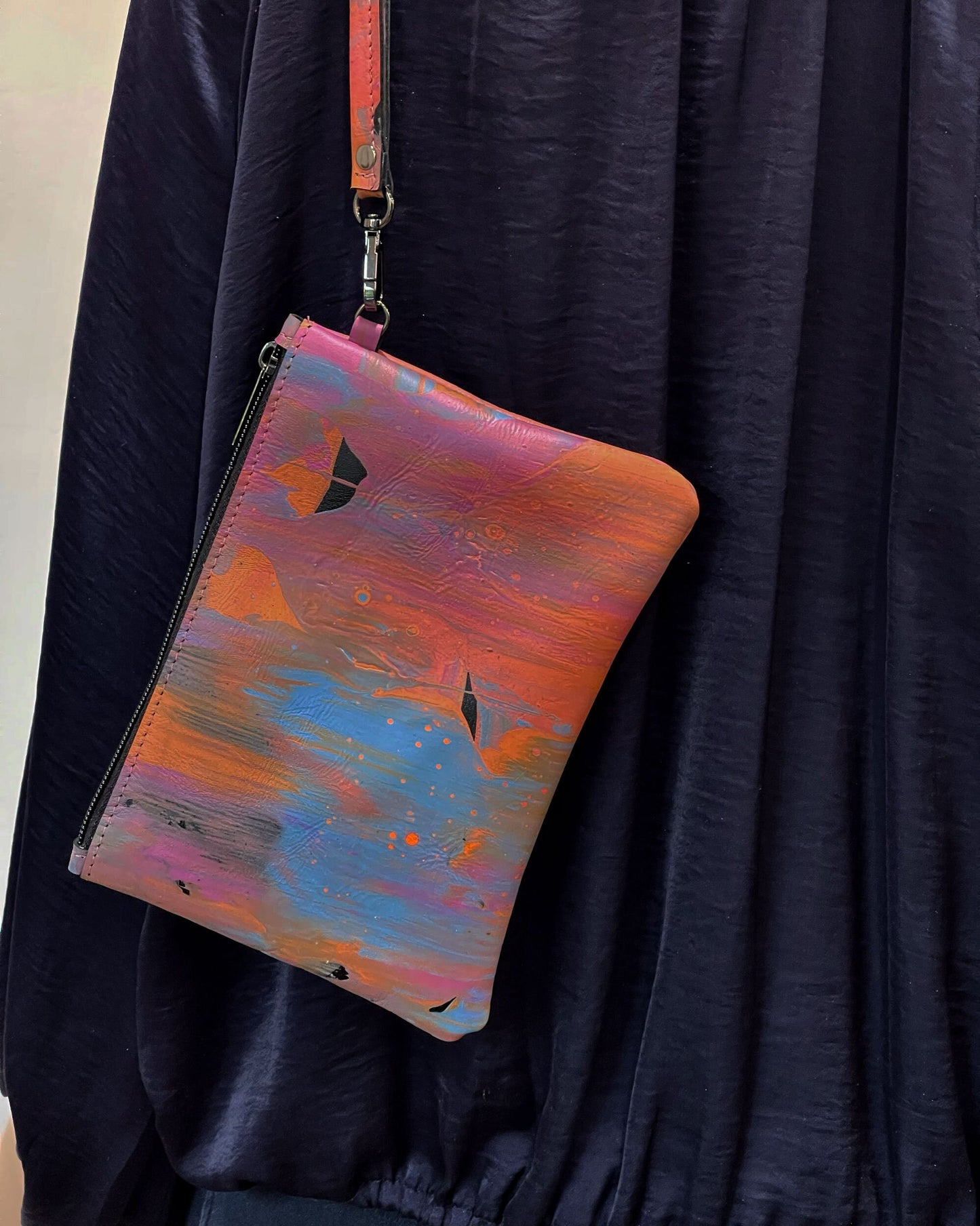 Colorful pouch with artistic design