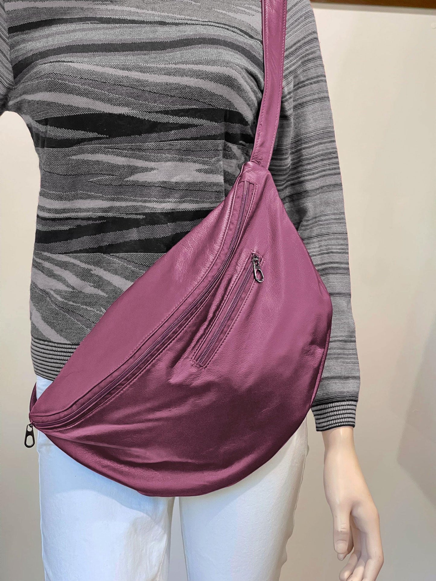 Large Pink Sling Crossbody bag, travel bag, backpack, cycling bag