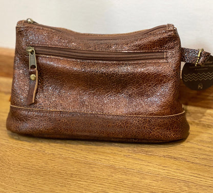 Vintaged Leather Toiletry bag, Mens Dopp kit