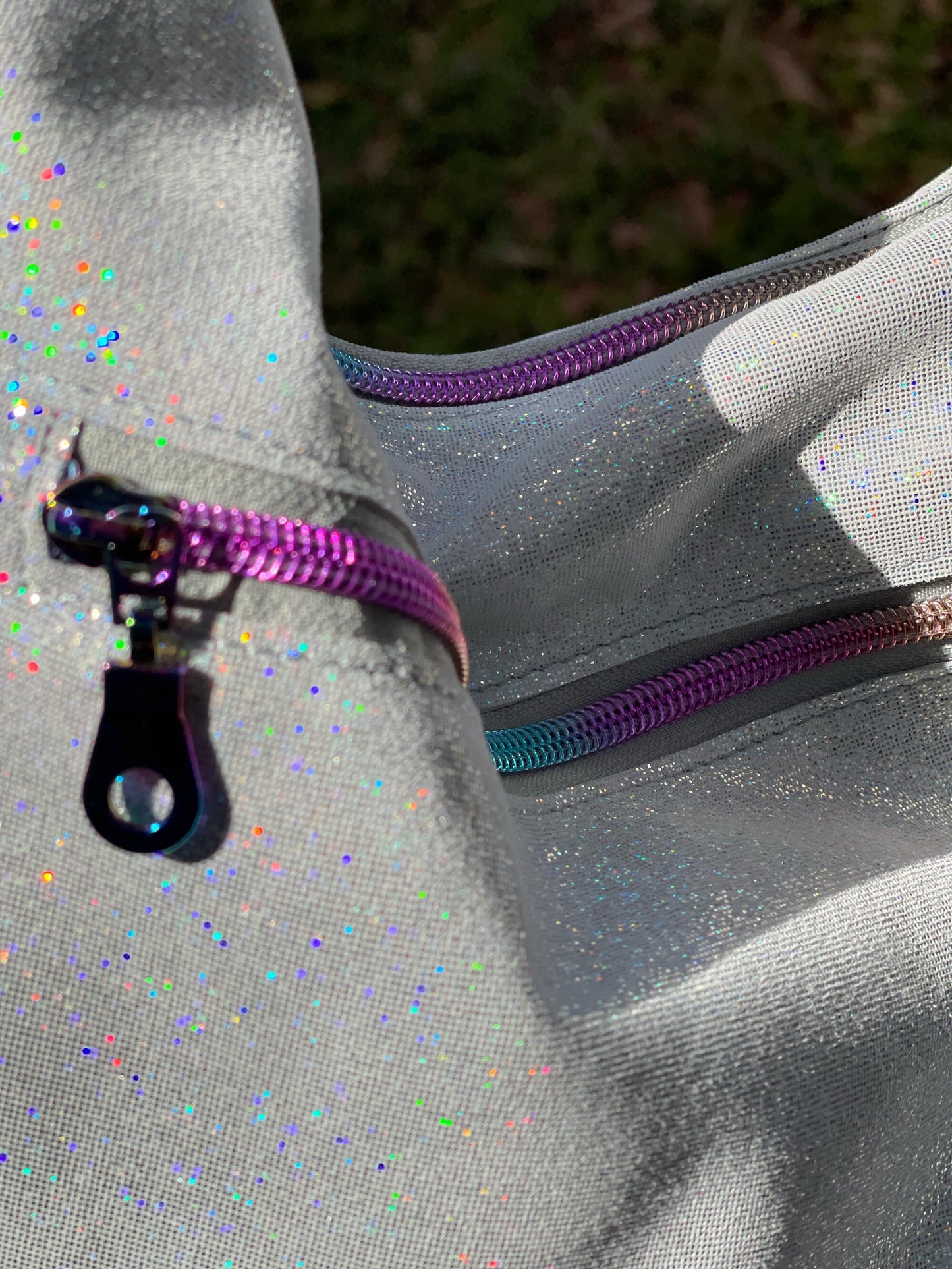 White Iridescent Silver crossbody bag