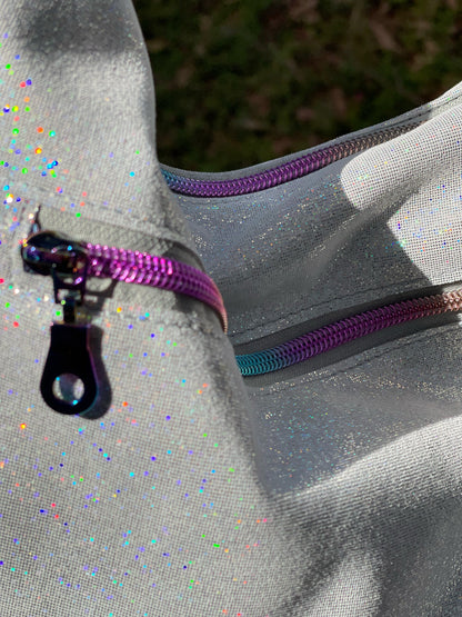 White Iridescent Silver crossbody bag