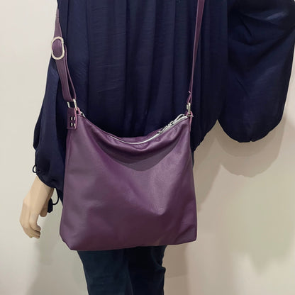 Soft Purple Leather crossbody bag