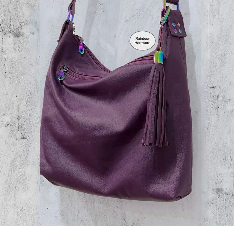 Soft Purple Leather crossbody bag