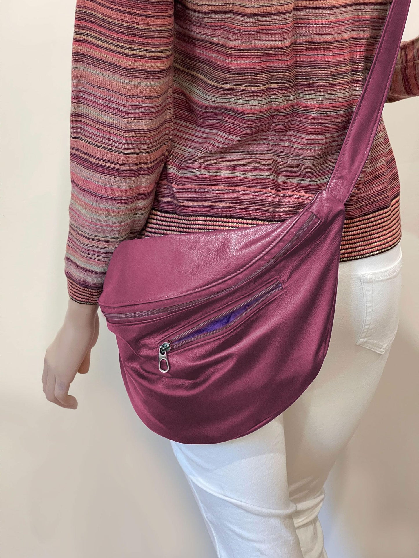 Large Pink Sling Crossbody bag, travel bag, backpack, cycling bag