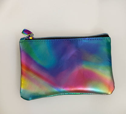 Aurora Borealis Genuine Leather Zipper Purse, coin purse, Northern Lights
