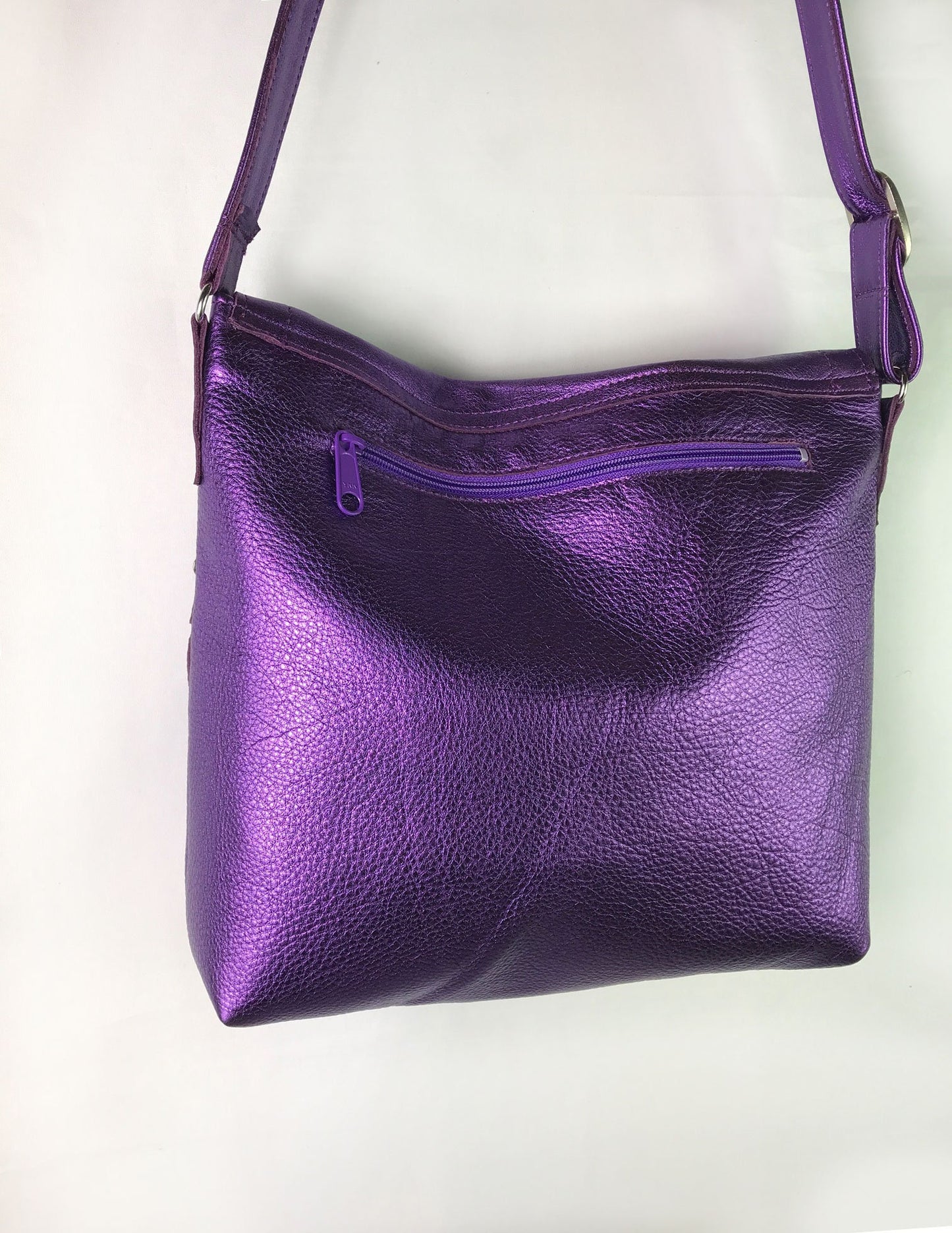 Metallic Purple leather Shoulder bag, or Crossbody