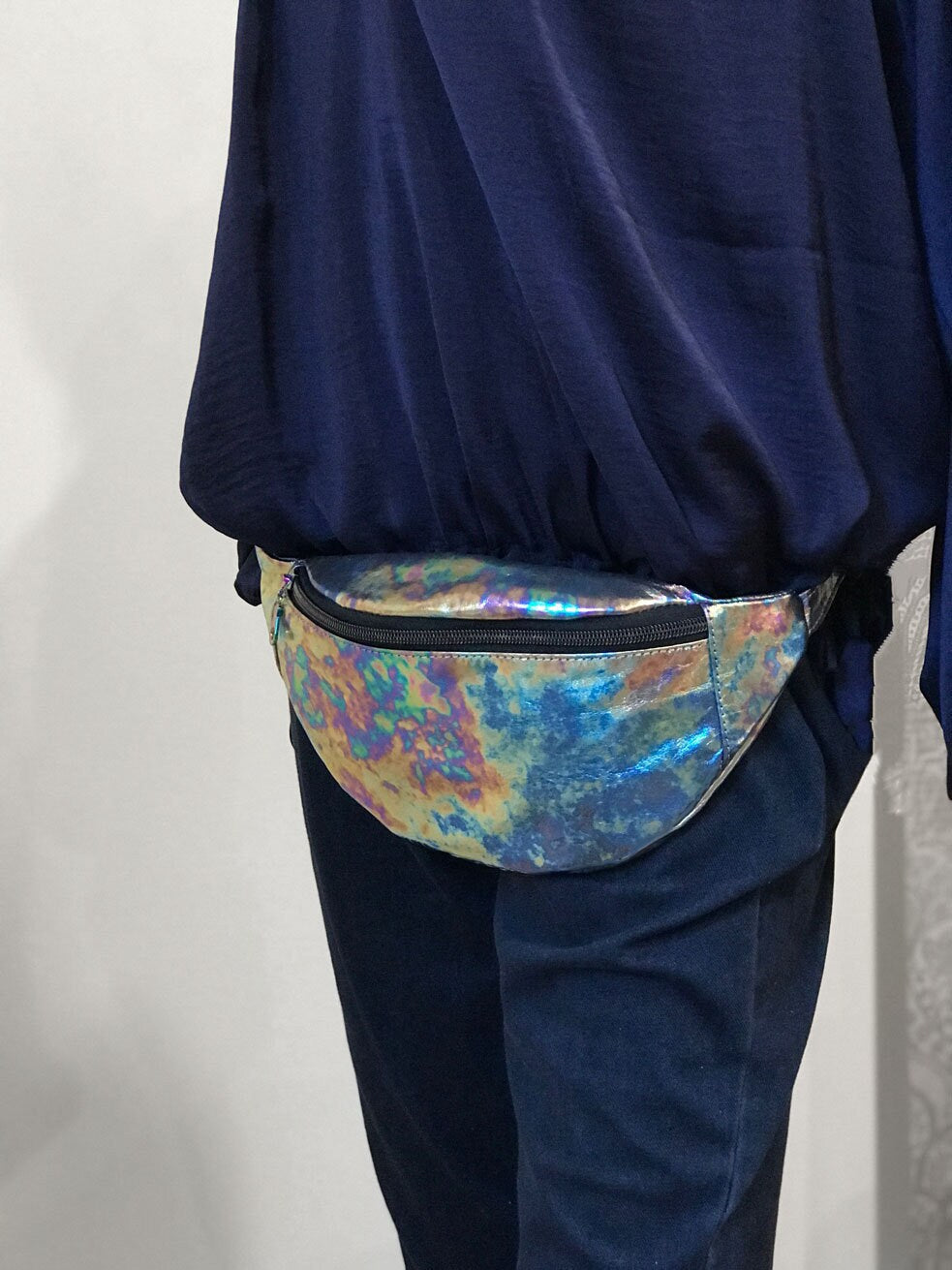 Bum Bag, Oil slick Leather Waist Bag