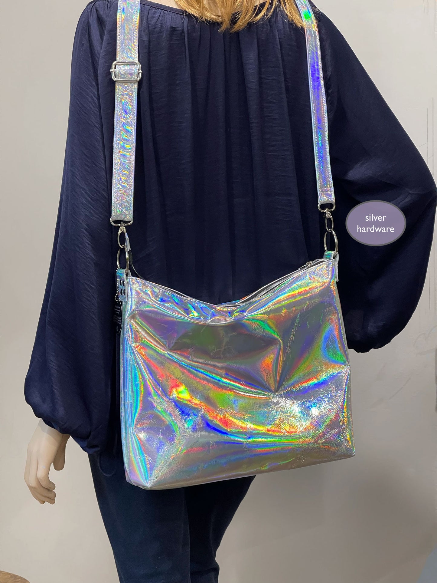 Holographic Silver crossbody bag