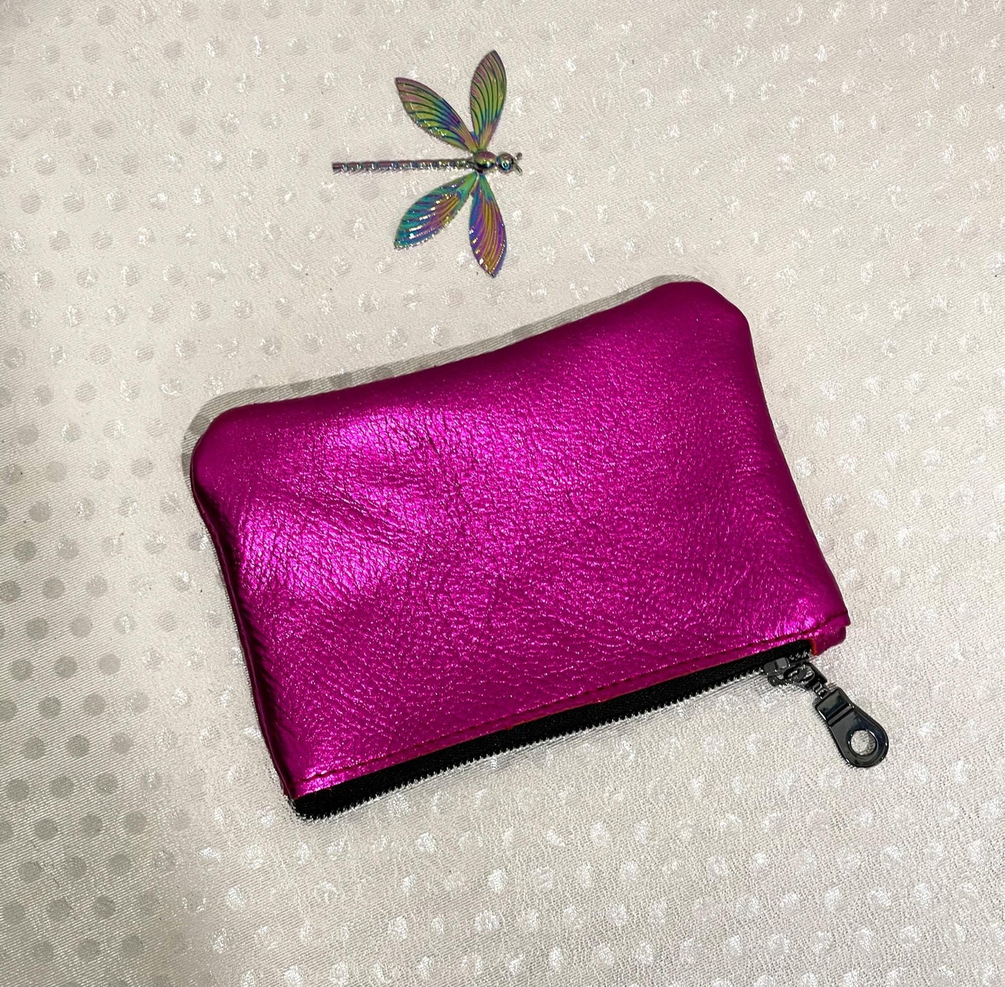 Fuchsia Pink Metallic coin purse