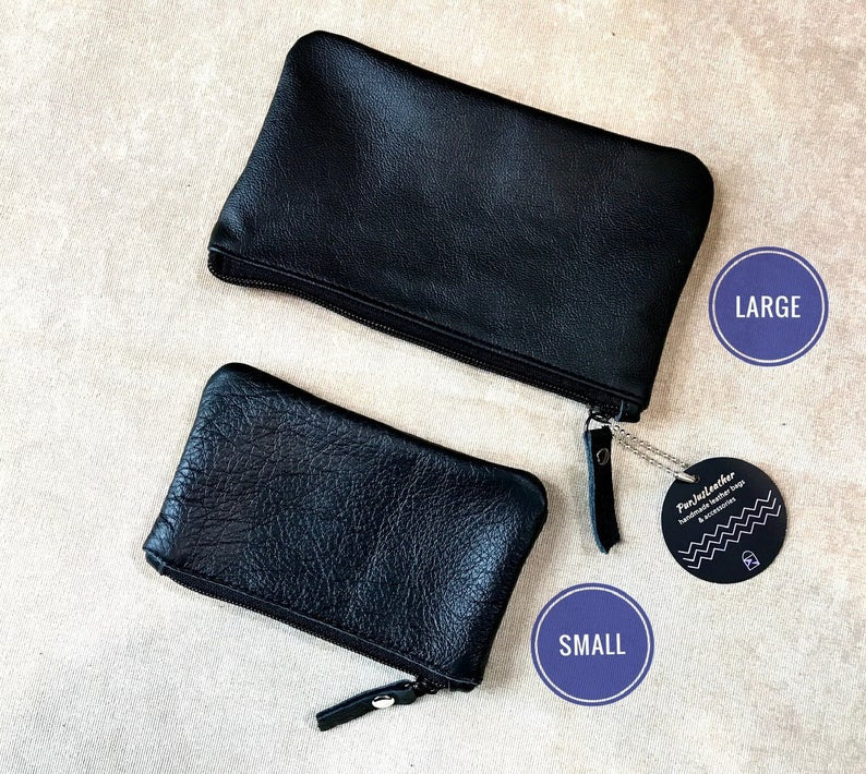 Vintage navy leather coin purse